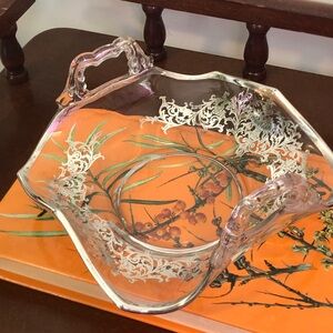 Silver Overlay Decorative Trinket/Candy Dish